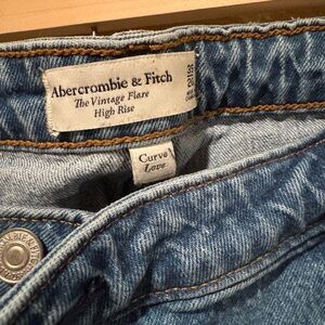Abercrombie & Fitch Vintage Flare High Rise Jeans - Light Blue